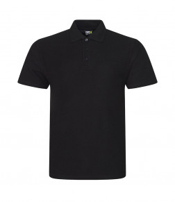 Short sleeve quality BLACK polo shirt style for adults - 210 GSM 50% Cotton and 50% Polyester ideal for work wear due to more comfort and fabric breathability Short Sleeve style Twin needle flat lock stitching for durability Suitable for screen, vinyl printing and embroidery